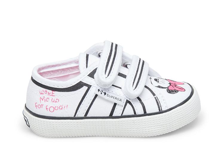 Superga 2750 Wakemeupstrapcotj White Fuschia - Kids Superga Shoes